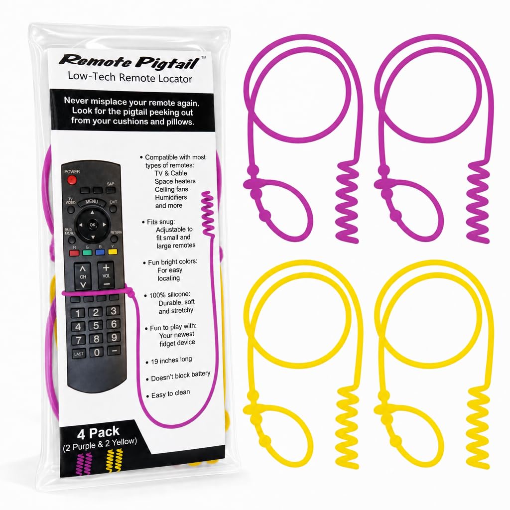 Remote Leash 4-Pack, Remote Control Tether, Adjustable 2 Blue & 2 Red