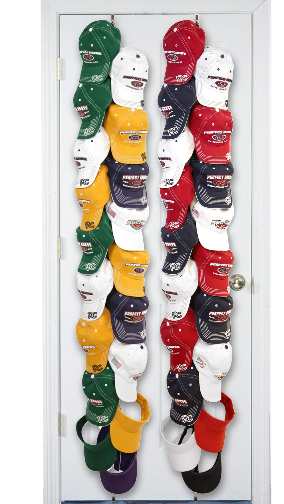 Perfect Curve MEGA Cap Rack – 1-Strap with 18 Total Clips Holds 18 Caps.