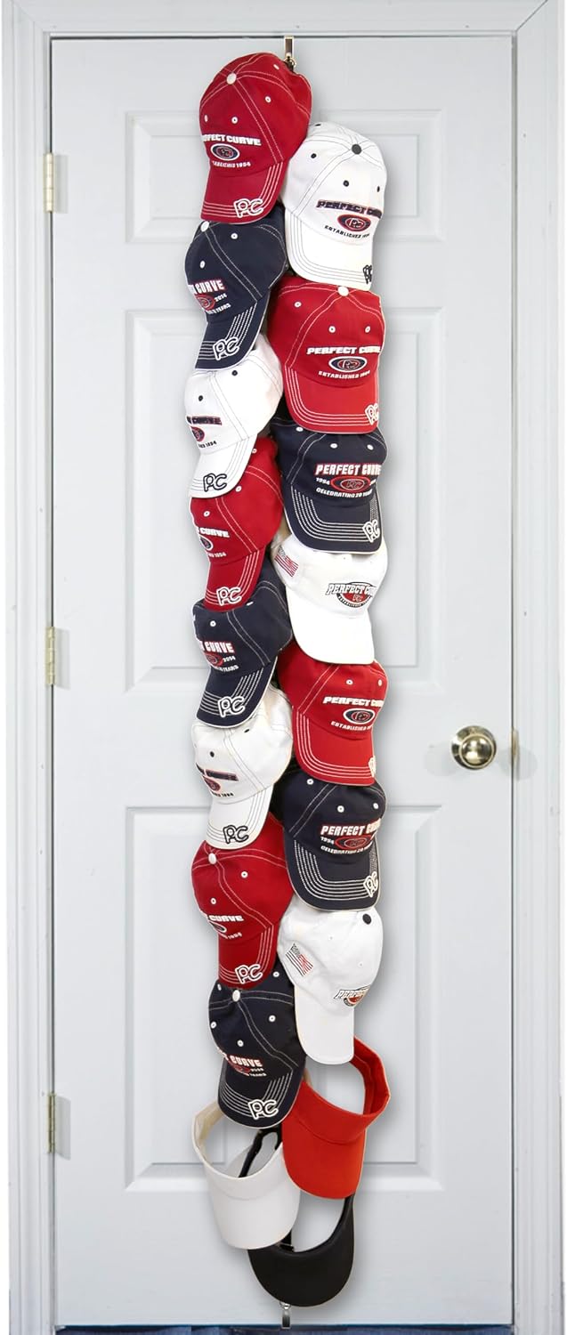 Perfect Curve MEGA Cap Rack – 1-Strap with 18 Total Clips Holds 18 Caps.