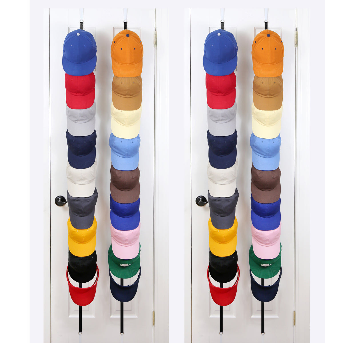 Perfect Curve CapRack Over-The-Door Hat Organizer for Baseball Caps