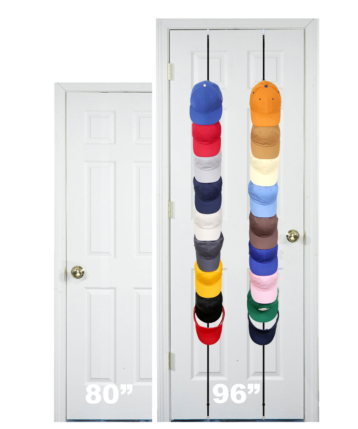 Perfect Curve CapRack Over-The-Door Hat Organizer for Baseball Caps