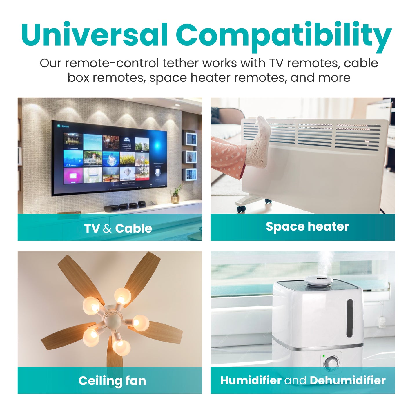 Remote Pigtail. Never Misplace Your Remote Again. Silicone.  4-Pack