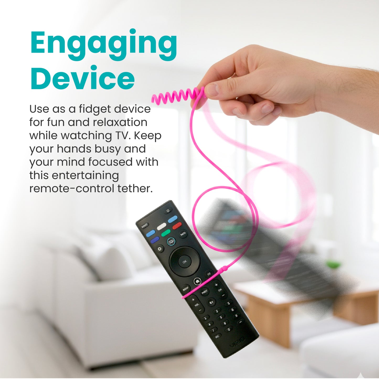 Remote Pigtail. Never Misplace Your Remote Again. Silicone.  4-Pack