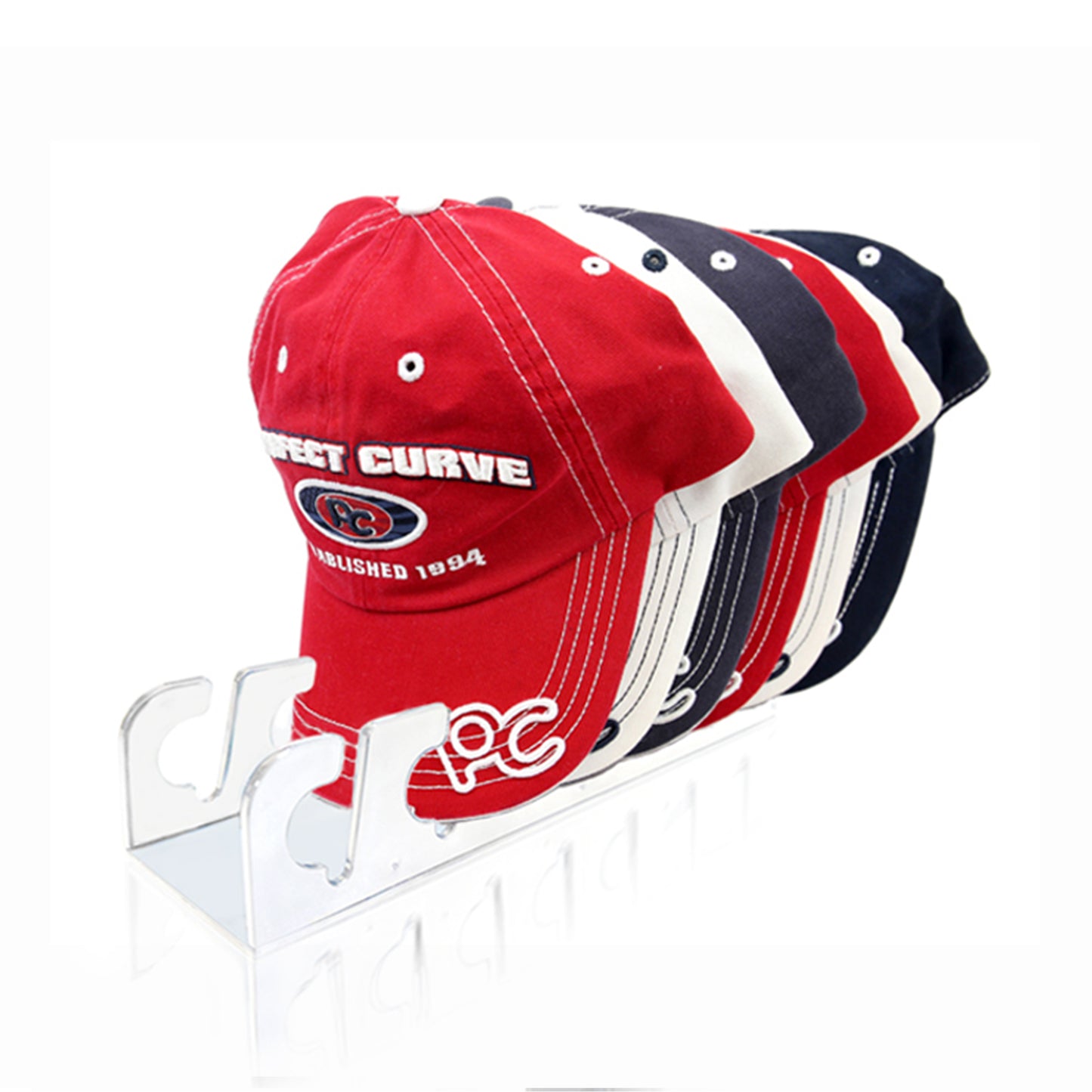 Cap Rack Stand - Store and organize 7 to 14 caps on a table/shelf or on the wall.